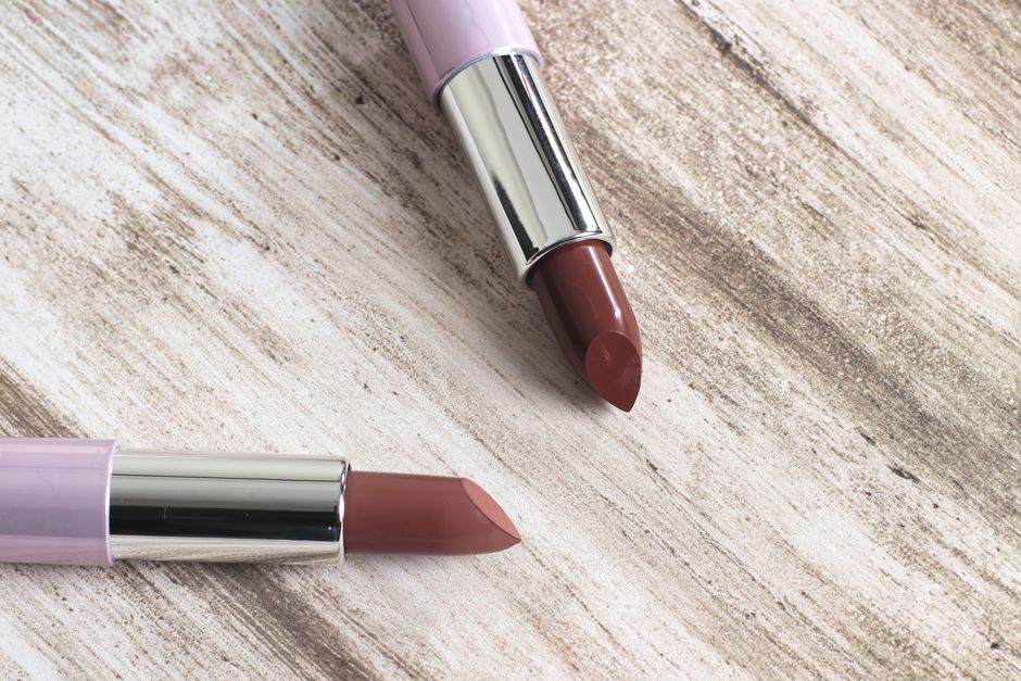 Lipsticks laid out in a row
